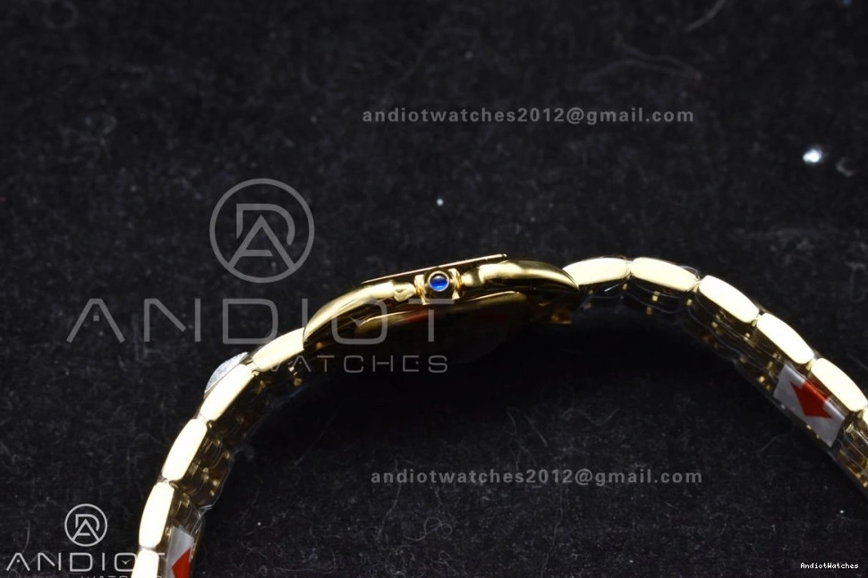 Full 1000 Best Full YG On Edition White YG Quartz BVF Bracelet Panthère Compact 1:1 22mm Ronda Dial 0417